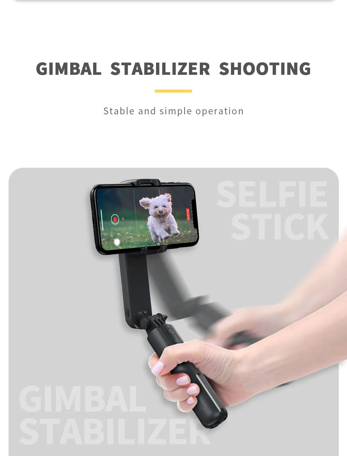 Tripod Gimbal - Selfie Stick With LED Light Tripod Gimbal Stabilizer